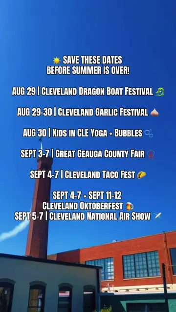 @ClevelandExplored and I made a list ✈️ ☀️ SAVE THESE DATES BEFORE SUMMER IS OVE