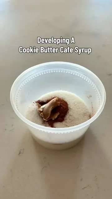 300 g cane sugar, 180 g filtered water, 20 g cookie butter, 1.5 g ground cinnamo
