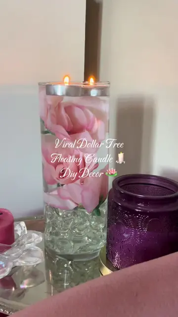 took 5 minutes & I’m mesmerized 🌸💖   @Dollar Tree floating candle diy 🕯️  #fl