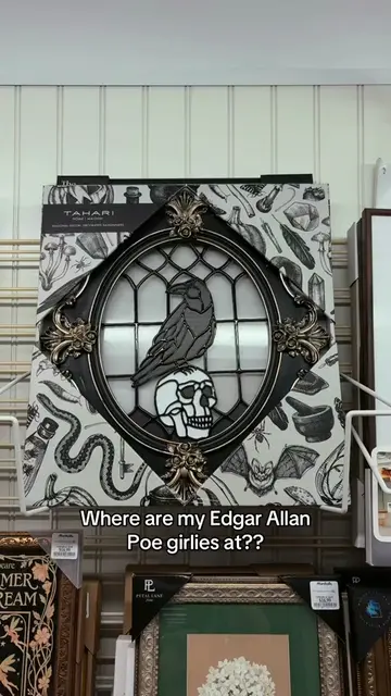 This gothic raven faux stained glass window at Marshalls reminds me of Edgar All