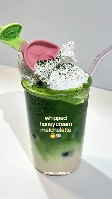 Whipped Honey Cream Matcha Latte 🍯🐝full recipe below use the matcha co’s  Itsu
