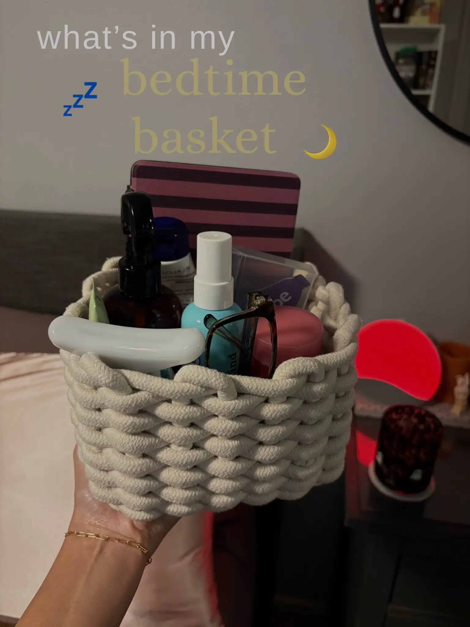 my essentials & holy grails during my night routine🤍 #bedtimebasket #nightrouti