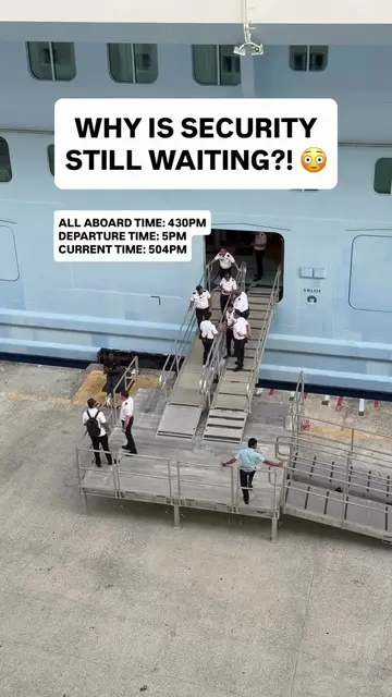 Security had been standing at the gangway waiting… all-aboard had already passed
