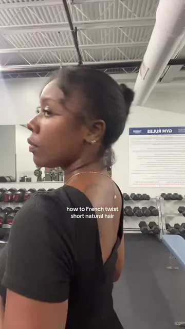 30 second French twist with one Bobby pin #naturalhair #hairstyle #silkpress #sh