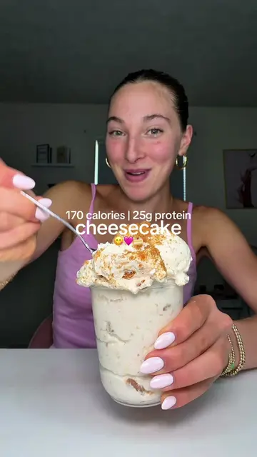 NO PROTEIN POWDER… cheesecake lovers this is for you🤩🩷 #proteincheesecake #che