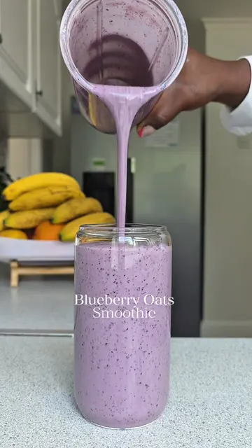 ✨️Delicous creammy and healthy blueberries oats  banana  smoothie🍌🫐 Perfect br