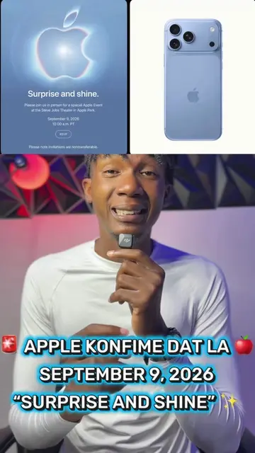 🍎🚨 LI OFISYÈL! Apple Event la ap fèt 9 SEPTANM 2026. Apple rele evènman an “Su