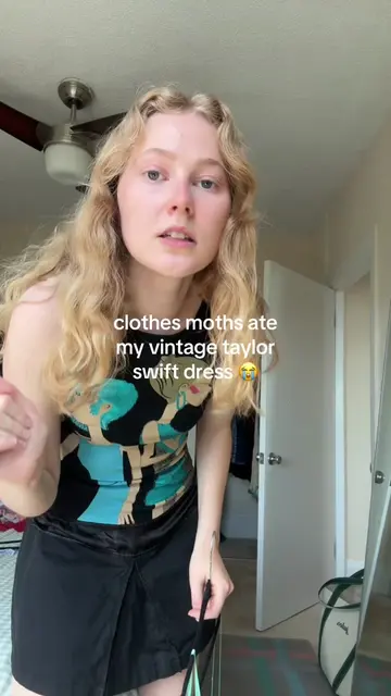 be real guys am i cursed #thrifttok #taylorswift #clothesmoths #y2k #vintagedres