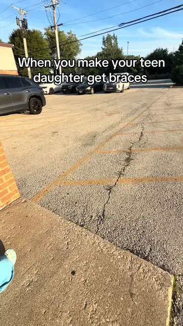 She definitely wasn’t  feeling the braces…. but she’ll thank me later. #teenmom 