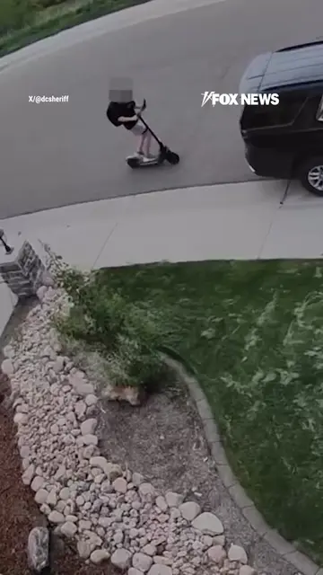 A young e-scooter rider was distracted, staring down at a handheld device as he 