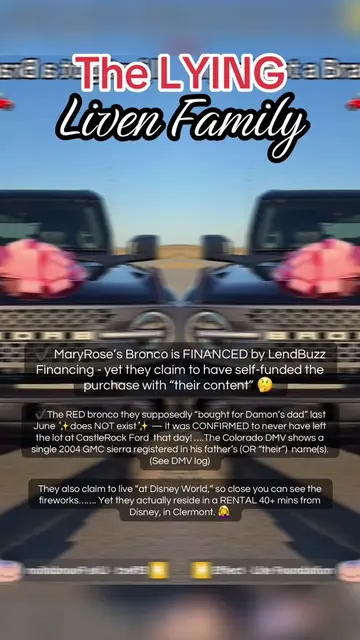 The LYIN’ Livens. 🙄😏 Their Bronco is financed by LendBuzz Financing - a “thin 