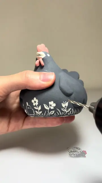 The vent through the mouth of my big chicken maraca closed up! I almost freaked 