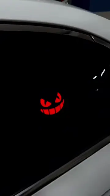 Solar powered demon lights for car#carlover #caraccessories #carsoftiktok #fyp #