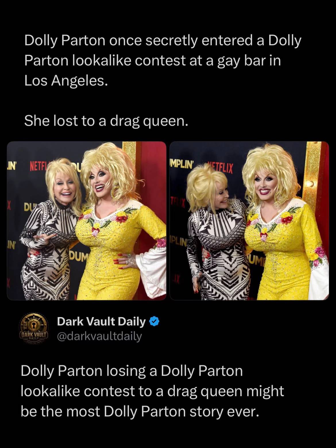 Dolly Parton once decided to see just how good her own impersonators really were