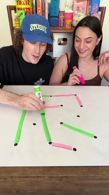 TRIANGLE WAR😈 u on Team Pink🩷 or Green💚? #GameNight #boardgames #games #coupl