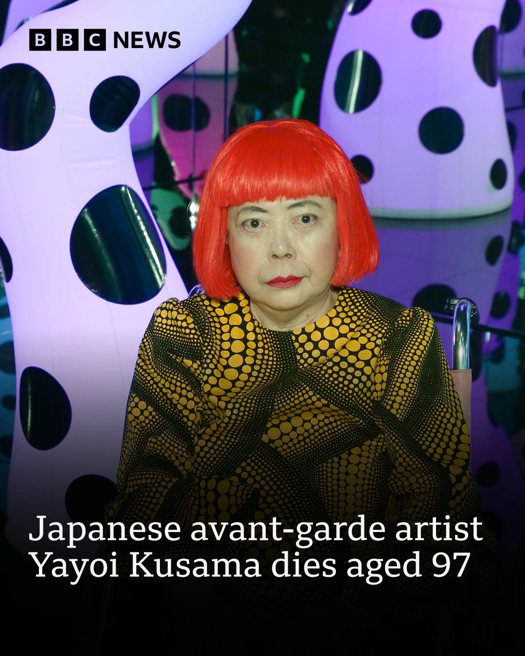 Yayoi Kusama, who had voluntarily lived in a psychiatric hospital for decades, w