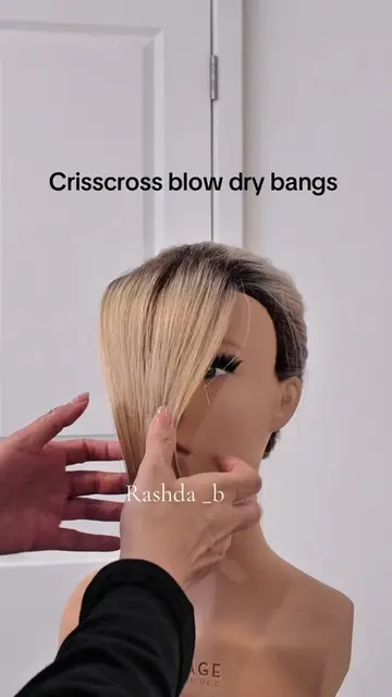 Curtain bangs not sitting right? 👀 Try this crisscross blow-dry trick! Right si