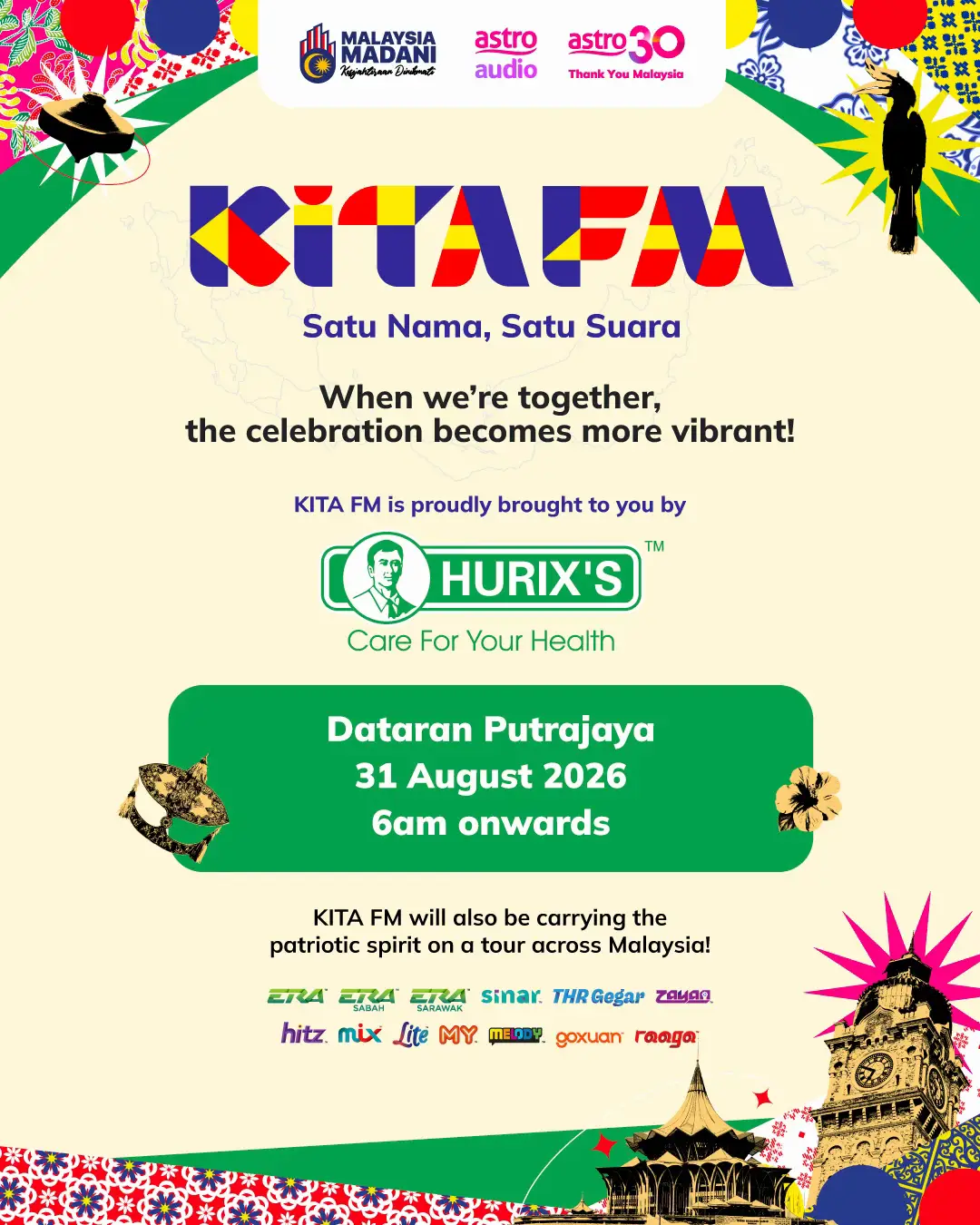 🇲🇾 Satu Nama, Satu Suara! This National Day, we’re going BIG with KITA FM! 🔥 