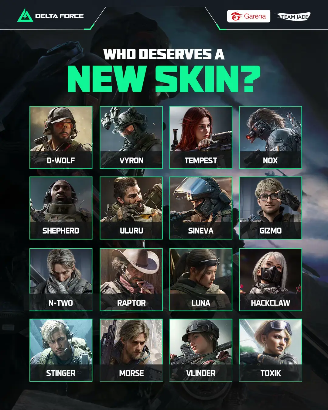 If you could design a fresh skin for ANY Operator on this grid, who are you pick