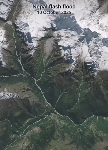 Latest satellite imagery reveals the devastating scale of the glacier collapse t