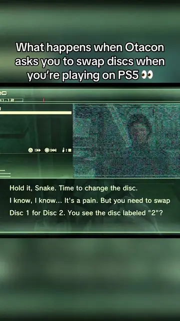 Here is what happens when you’re asked to swap discs in Metal Gear Solid 4 Guns 
