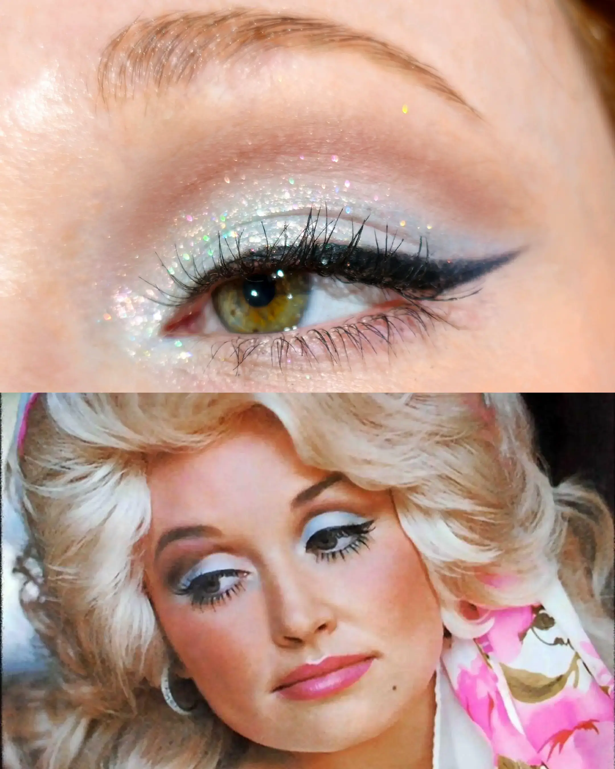 A Dolly inspired makeup look in homage to the legend that she was She gave so mu