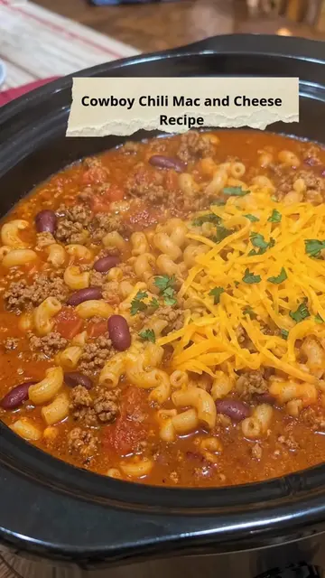 Cowboy Chili Mac & Cheese Hearty chili, tender macaroni, beans, and plenty of me