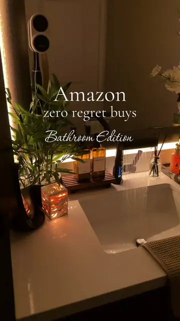 Amazon bathroom decor, no regret buys! All items linked in bio on my Amazon stor