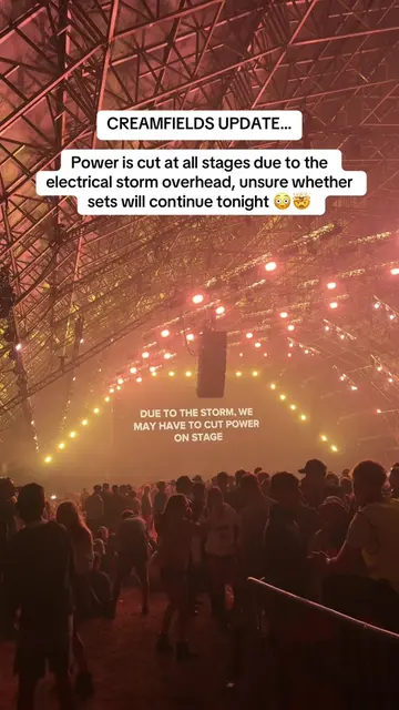 Creamfields have cancelled sets on Thursday due to lightning 😳🤯 #creamfields #