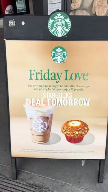 Starbucks Friday Love deal ☕️✨ Participating Vons, Albertsons & Pavilions Starbu
