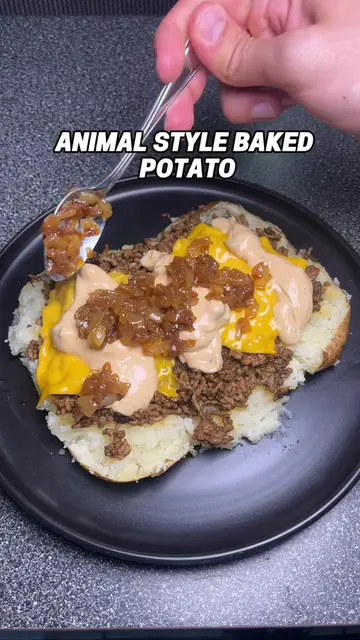 High Protein Animal Style Baked Potato Makes 1 Serving Macros  782 Calories 66 P
