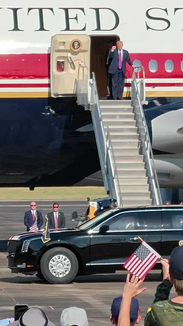 Air Force One has arrived in Houston. President Donald Trump begins a two-day vi