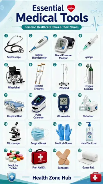 Essential Medical Tools You Should Know 🩺 | Common Healthcare Items & Their Nam
