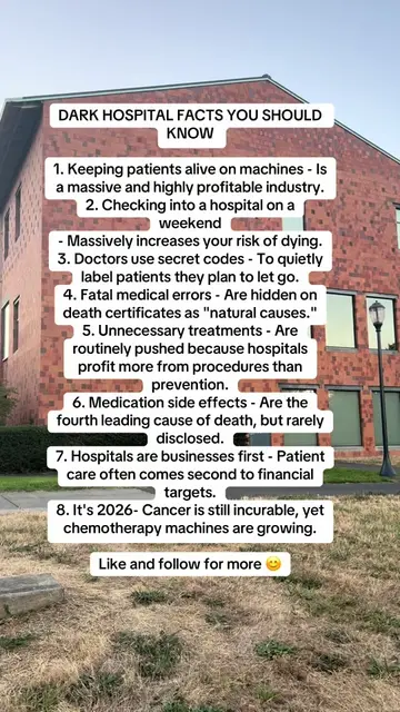 Dark hospital facts #hospital #darkfacts #youshouldknow #awareness #life 
