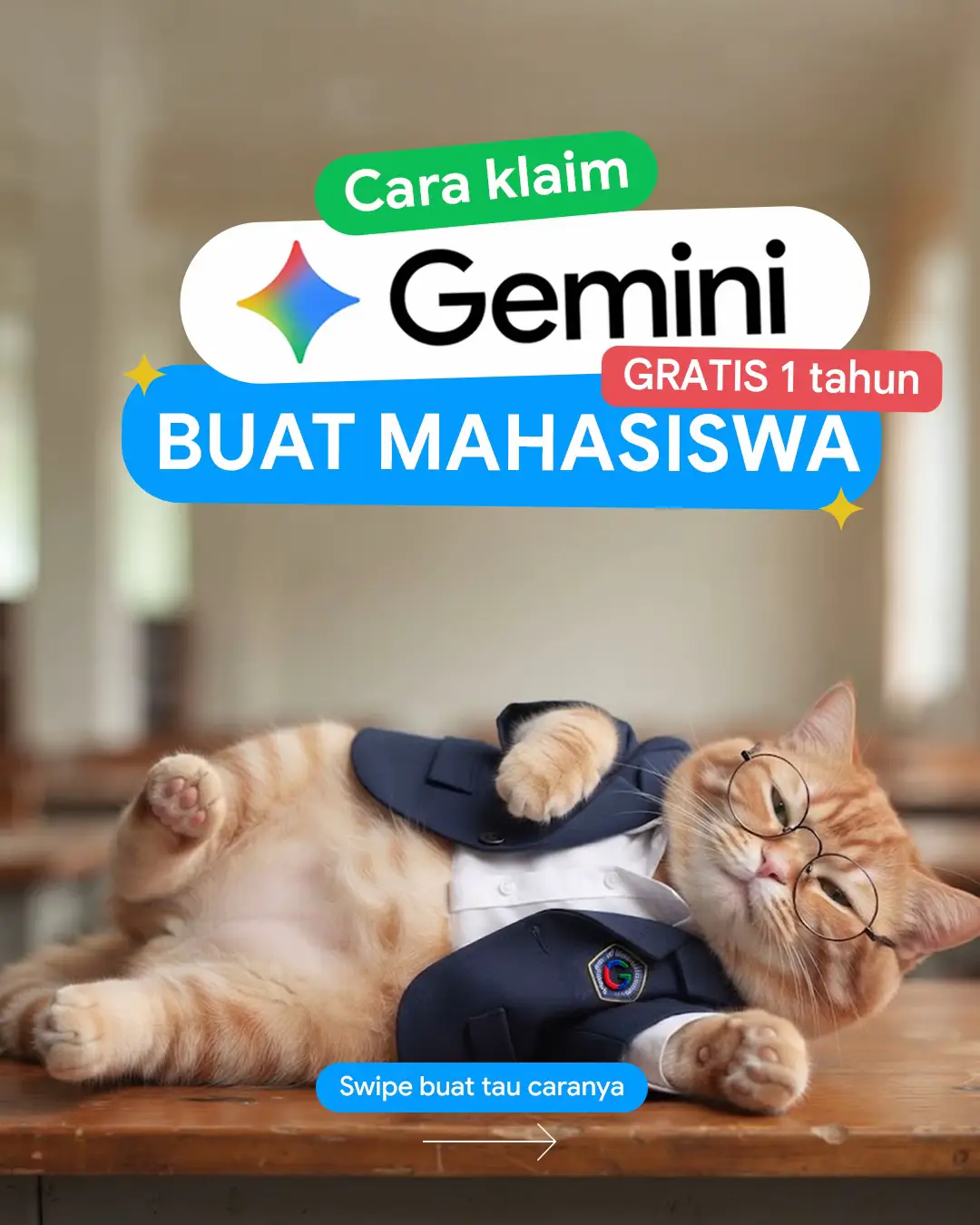 Mahasiswa mana suaranya? 📣 Klaim Gemini GRATIS 1 Tahun sekarang! Cek detail len