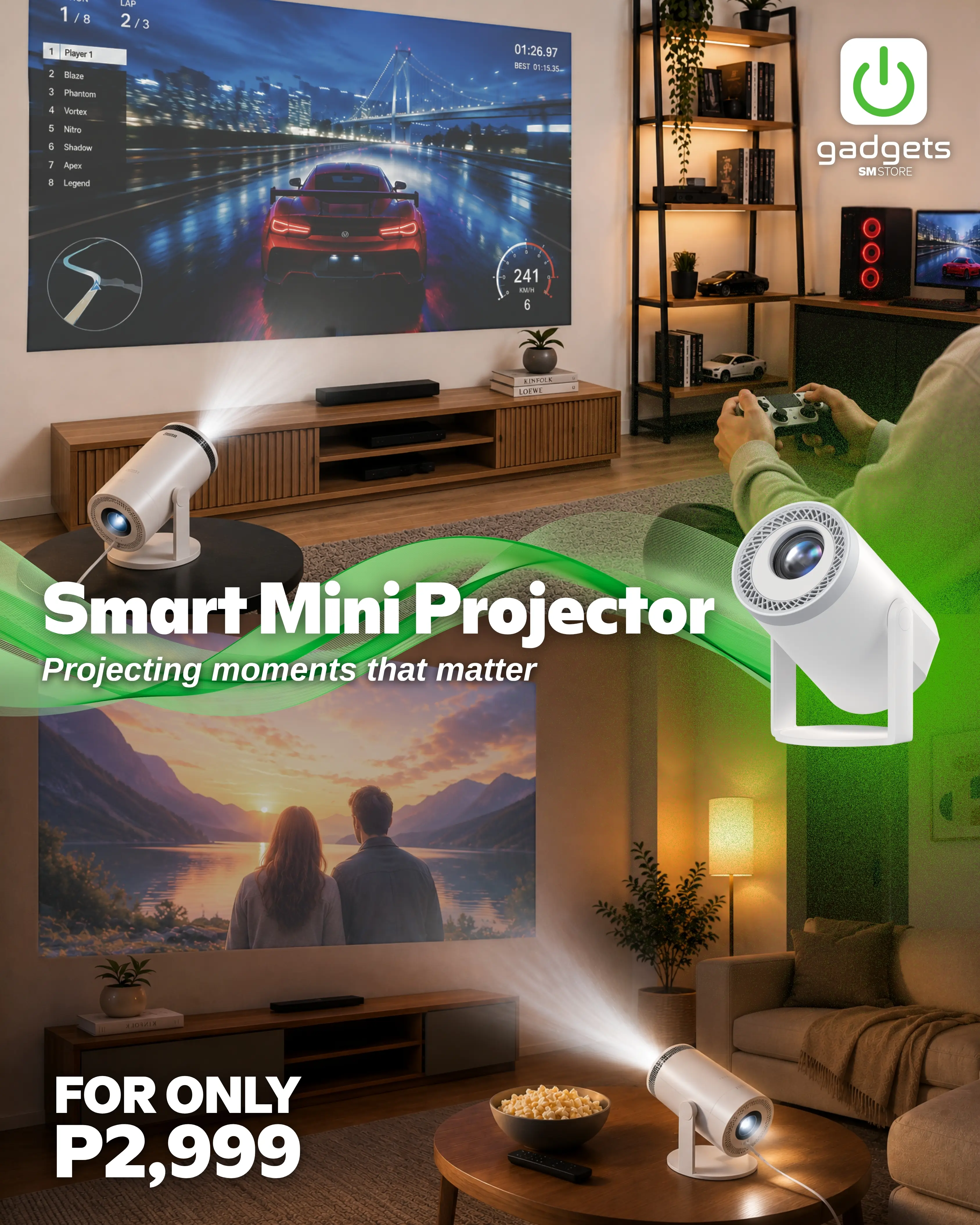 Turn any blank wall into your own movie screen with our Smart Mini Projector! 📽