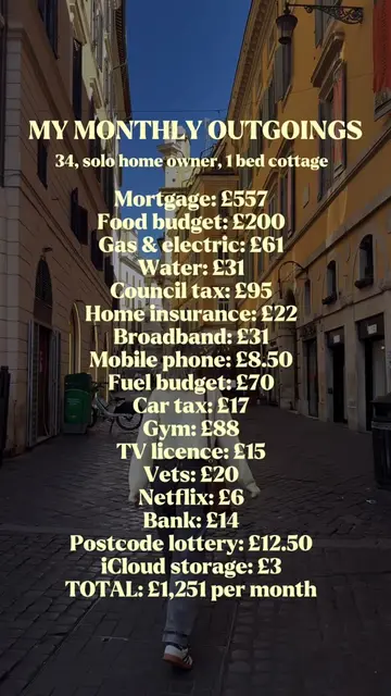 My monthly outgoings. As someone living solo in a 1 bedroom cottage 🫶🏻 #Budget
