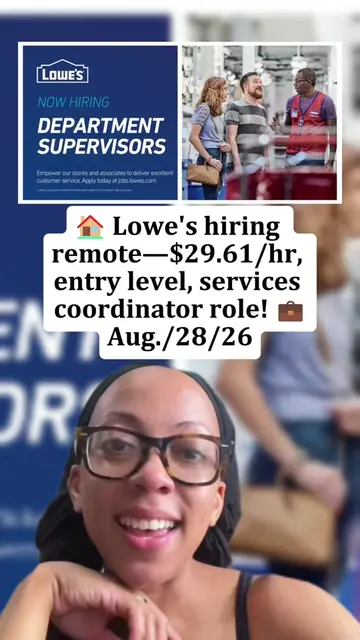 🏠 Lowe's hiring remote—$29.61/hr, entry level, services coordinator role! 💼
 #