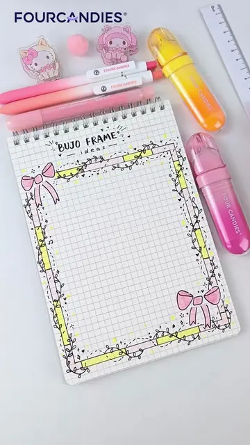 Bows make everything cuter 🎀  Drawing a bow border with Four Candies pens for c