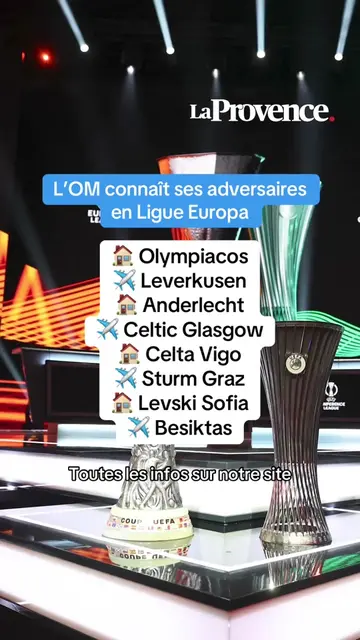 🔵⚪️ L’OM connaît ses adversaires pour la Ligue Europa  #om #uel #sportstiktok 