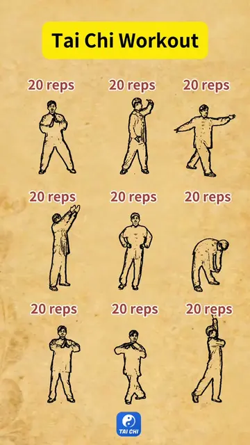 Tai Chi workout: 9 gentle moves, 20 reps each 👆More Tai Chi practice on my prof