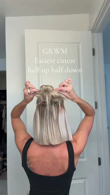 My most asked about hairstyle half up, half down and literally takes me under 5 