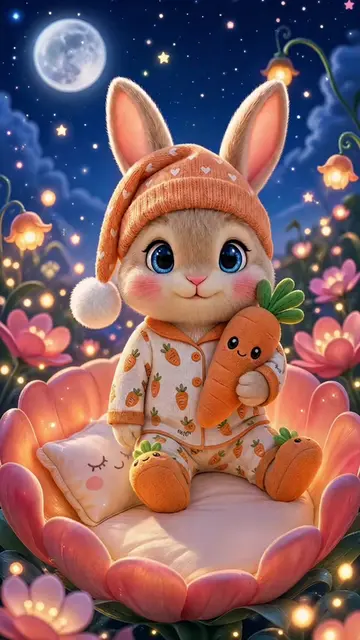 Cute Bunny Good Night Animation | Sweet Dreams Bedtime Vibes The cutest little b