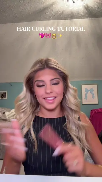 Here’s how I curl my hair using a curling iron with a clamp! #hairtutorial #curl