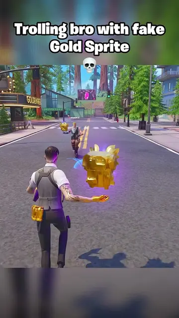 I scammed bro a FAKE gold sprite 💀😭 #fortnite #fortniteclips #gaming 