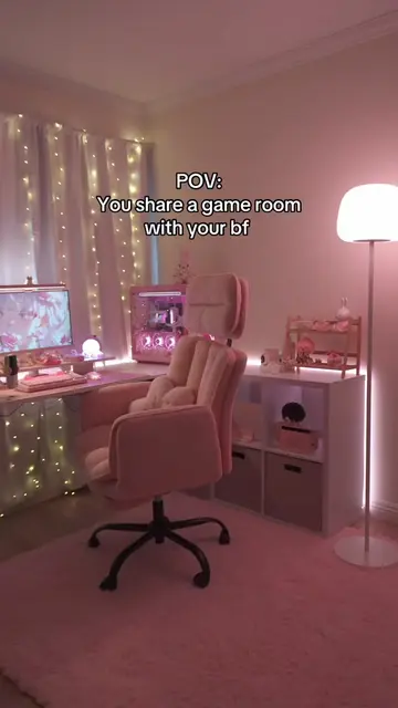 I need to decorate his side 😆 #GamingSetup #cozygamer #pinksetup #desksetup #se