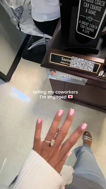 Telling my coworkers I’m engaged! 🥹🤍☁️💌  #engagement #engagementannouncement 