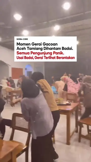 Badai angin dilaporkan menerjang wilayah Aceh Tamiang pada Jumat malam. Gerai mi