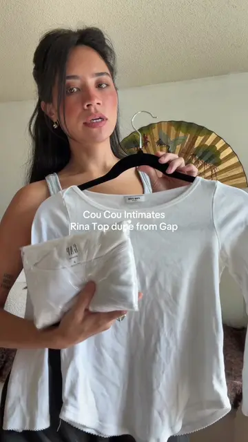 I’m comparing the @Cou Cou Intimates Rina Long Sleeve Top vs the @Gap dupe so yo