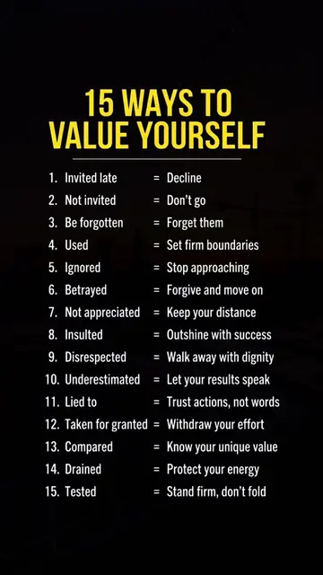 15 WAYS TO VALUE YOURSELF #value #DarkFacts #hiddentrack #LifeFacts #usa🇺🇸 
